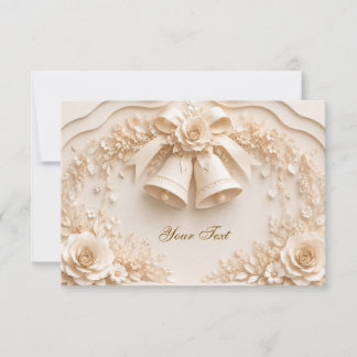 Save The Date Conception de mariage élégante avec cloches et ros