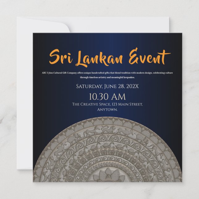 Save The Date Conception d'invitation Sri Lanka (Devant)