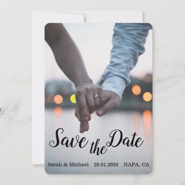 Save The Date Conception/photo élégante (Devant)