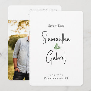 Save The Date Contemporary Simple Photo Wedding Enregistrer la d