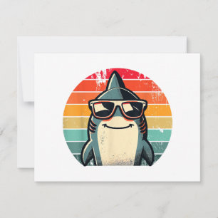 Save The Date Cool Retro Shark dans les lunettes de soleil les a