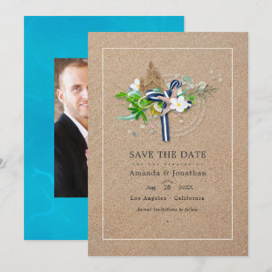 Save The Date Cool Summer Beach Wedding Photo