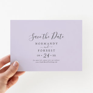 Save The Date Coordonnée de lavande rustique violet horizontal
