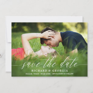 Save The Date Copie de script blanc délicate Photo Enregistrer l