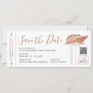 Save The Date Copper Enregistrer la date pour Mariage de croisiè