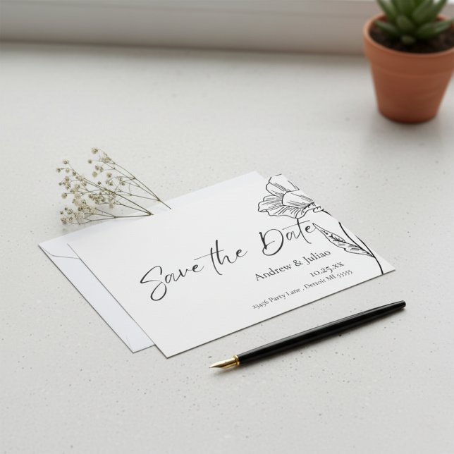 Save The Date Coquelicot  (Poppy save the date)