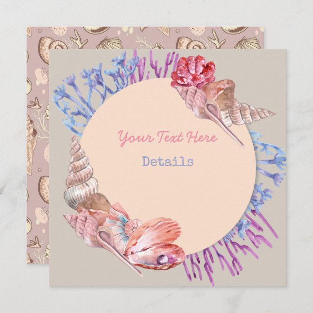 Save The Date Coquillage Enregistrer la date (Devant / Derrière)