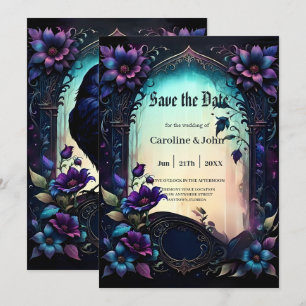 Save The Date Corbeau au Clair de Lune Suite de Mariage Flora
