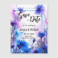 💍 Save the Date Cornflowers and Lavender Elegance