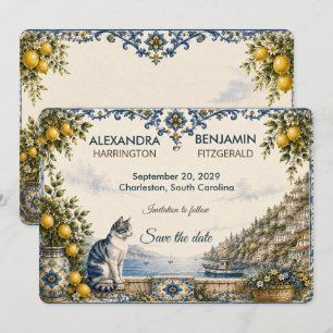 Save The Date Côte amalfitaine Carreau de mariage italien médi