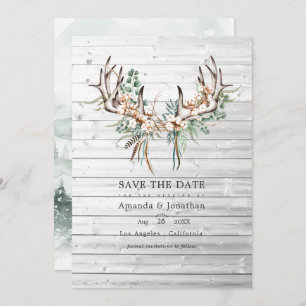 Save The Date Coton boho rustique et Mariage bohème Eucalyptus
