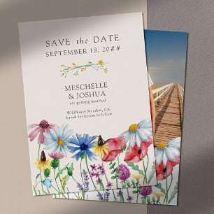 Save The Date Cottage Mariage fleur sauvage Floral et photo