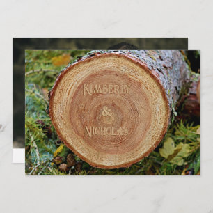 Save The Date Cottagecore rustique Pays Wood Grain Slice Boho