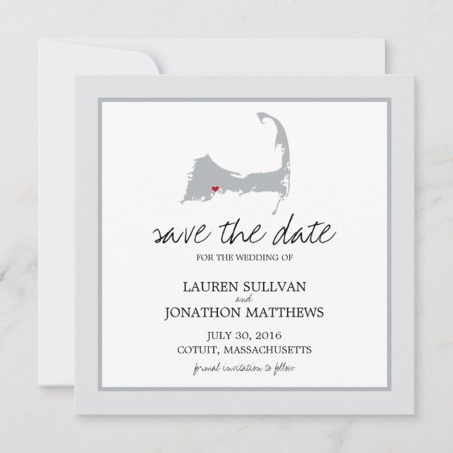 Save The Date Cotuit Cape Cod Wedding Enregistrer la date (Devant)