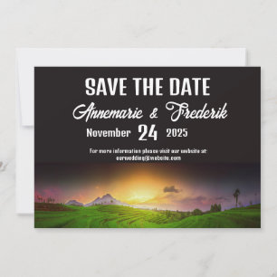 Save The Date Coucher de soleil de montagne rustique