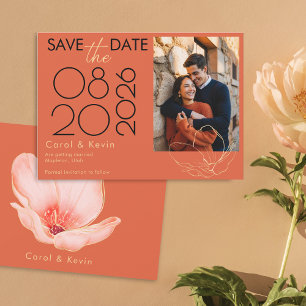 Save The Date Coucher de soleil de Vérone orange vif mariage pho