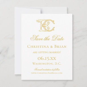 Save The Date COULEURS ÉDITABLES BC Monogramme CB Monogramme Inv