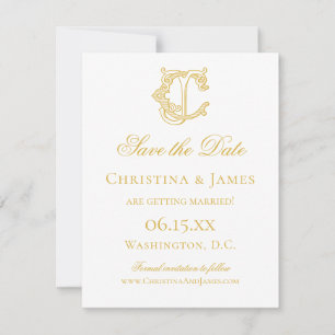 Save The Date COULEURS ÉDITABLES CJ Monogramme JC Monogramme Inv