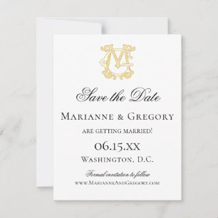 Save The Date COULEURS ÉDITABLES MG Monogramme GM Monogramme Inv