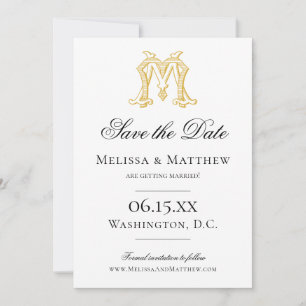 Save The Date COULEURS ÉDITABLES MM Monogramme MM Crest Invitati