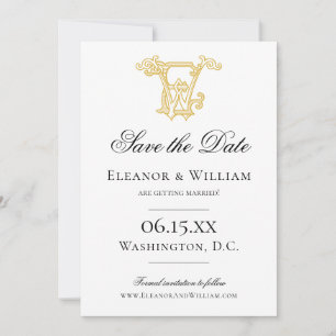 Save The Date COULEURS ÉDITABLES NOW Monogramme NOUS Monogrammes