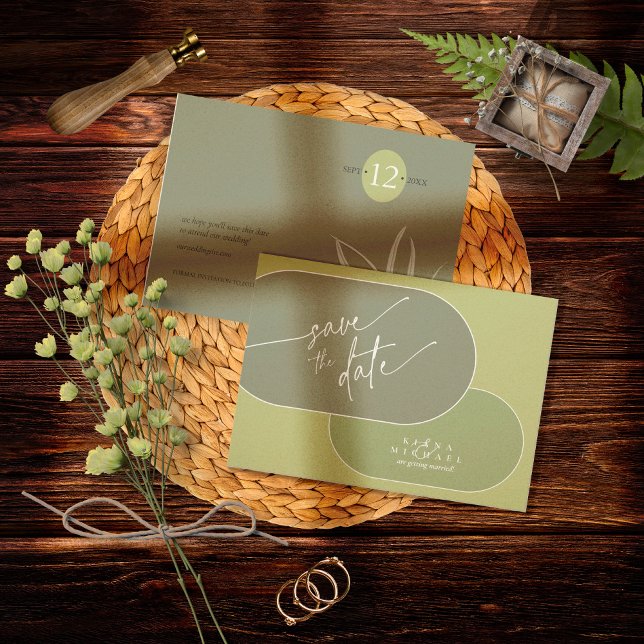 Save The Date Couleurs Eucalyptus Mariage V3 Green ID901 (Créateur téléchargé)