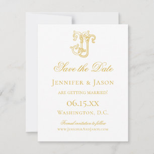 Save The Date COULEURS MODIFIABLES JJ Monogram JJ Mariage de log