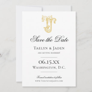 Save The Date COULEURS MODIFIABLES JT Monogramme TJ Monogramme I