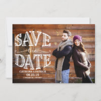 Country Chic Rustic Enregistrer la photo Date