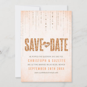 Save The Date Coup de foudre paillettes pêche Enregistrer la dat