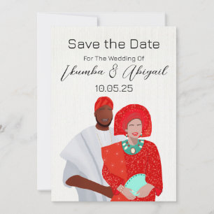 Save The Date Couple Africain Illustré