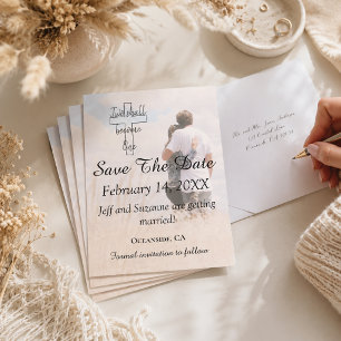 Save The Date Couple Filtered Photo Wedding