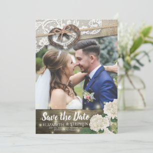 Save The Date Couple Horseshoe Hydrangea Mariage Date de sauvega