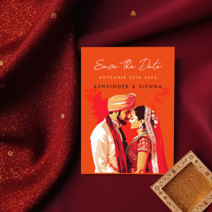 Save The Date Couple Mariage Indien Enregistrer La Date