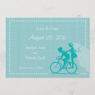 Save The Date Couple moderne CUTE sur vélo Enregistrer la date