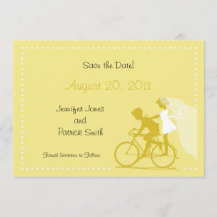 Save The Date Couple moderne CUTE sur vélo Enregistrer la date