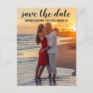 Save The Date Couple Photo Engagement Announce B Postcard