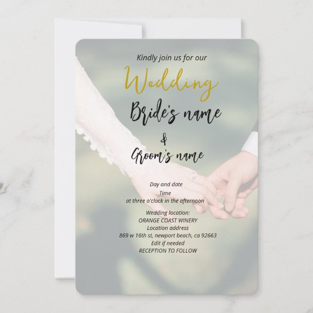 Save The Date couple tenant la main mariage (Devant)