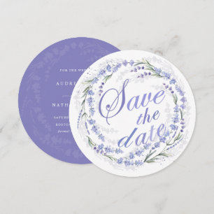 Save The Date Couronne de lavande rustique pour mariage à reteni