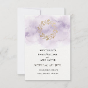 Save The Date Couronne de mariage en or lilas