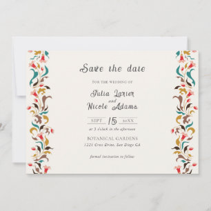 Save The Date Couronne florale élégante romantique moderne pour