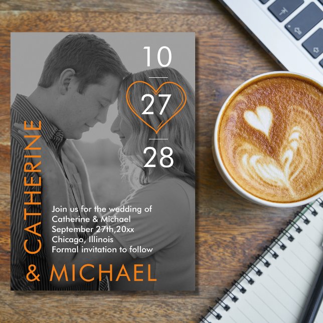Save The Date Couverture de magazine - photo foncée - minimalist (Créateur téléchargé)