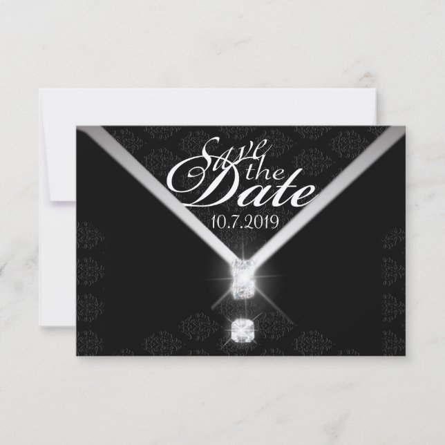 Save The Date Cravate noire Enregistrer la date (Devant)
