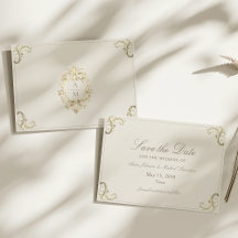 Cream Gold Mariage baroque