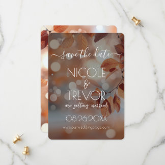 Save The Date Créer votre propre - Feuilles d'automne Bokeh