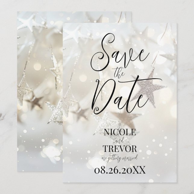 Save The Date Créez Vos Propres Étoiles D'Étincelle Personnalisé (Devant / Derrière)
