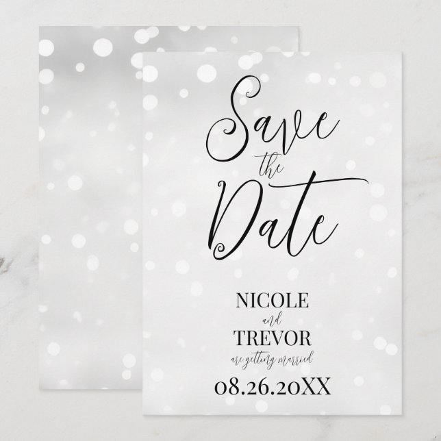 Save The Date Créez vos propres spectres blancs personnalisés (Devant / Derrière)