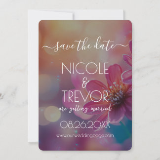 Save The Date Créez votre propre - Fleurs Bokeh Roses colorées