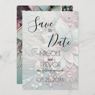 Save The Date Créez votre propre - Fleurs de papier chic Shabby 