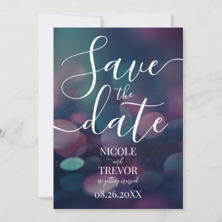 Save The Date Créez Votre Propre Grand Mariage Bokeh Rose Bleu P